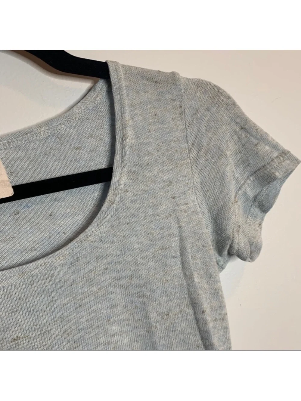 Classic Women's Scoop Neck Short Sleeve Top - Light Gray